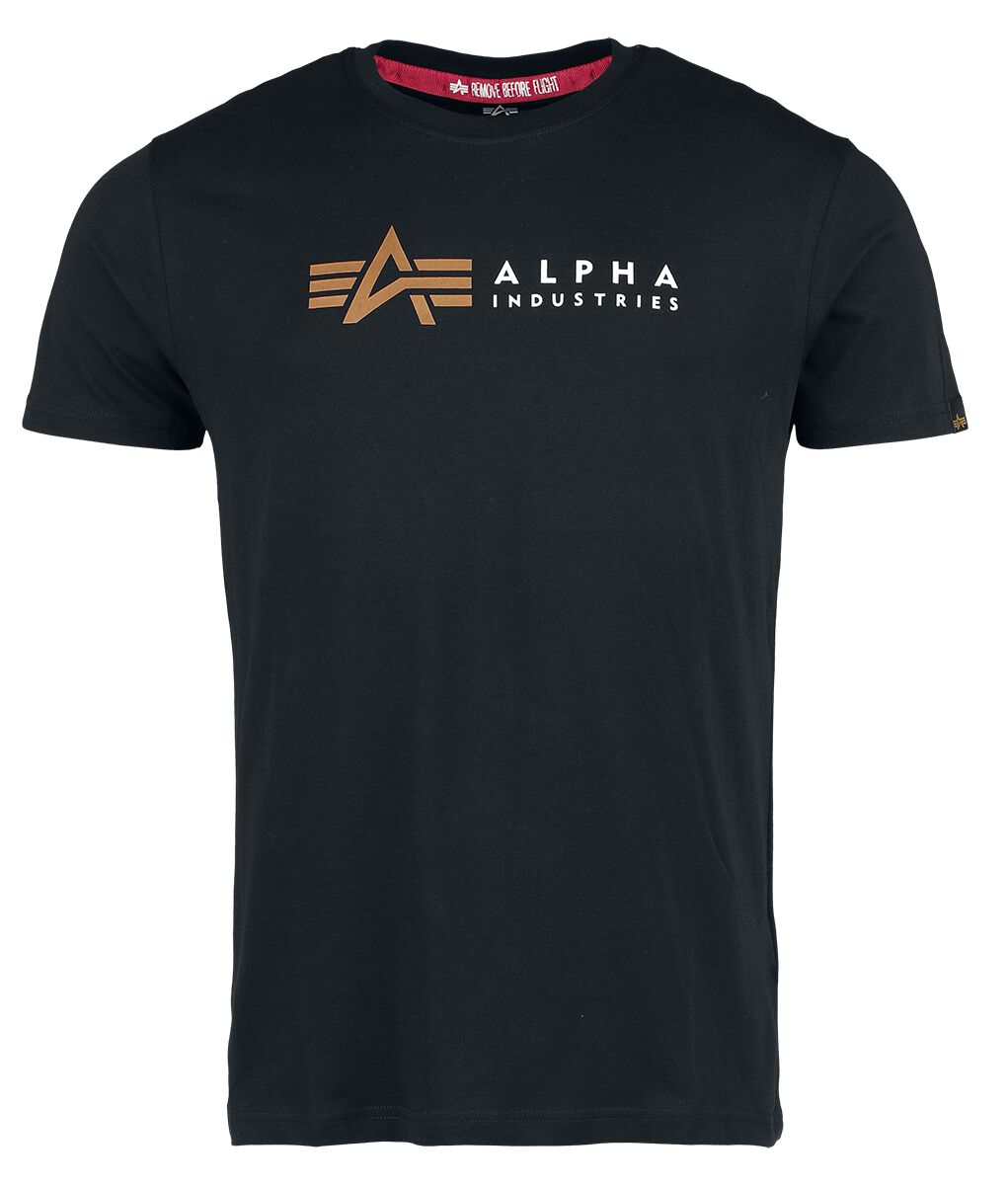 Alpha Industries Alpha Label T-Shirt T-Shirt schwarz in S von alpha industries