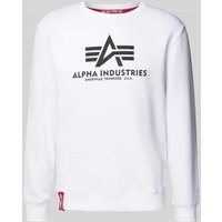 Alpha Industries 'BASIC SWEATER' mit Logo-Print in Weiss, Größe XXL von alpha industries