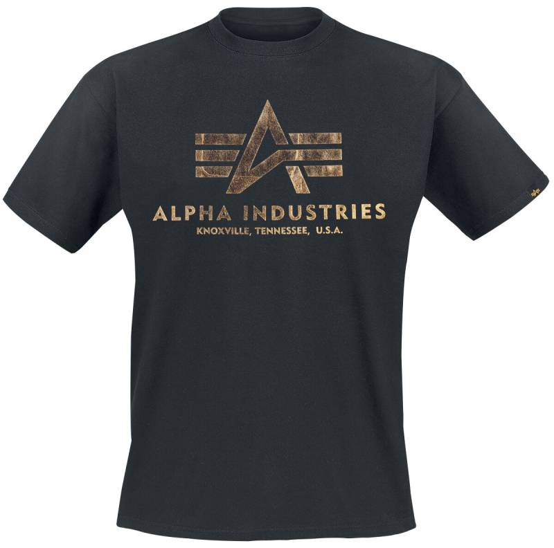 Alpha Industries Basic T T-Shirt schwarz goldfarben in 3XL Alpha Industries Basic T T-Shirt schwarz goldfarben in 3XL von alpha industries