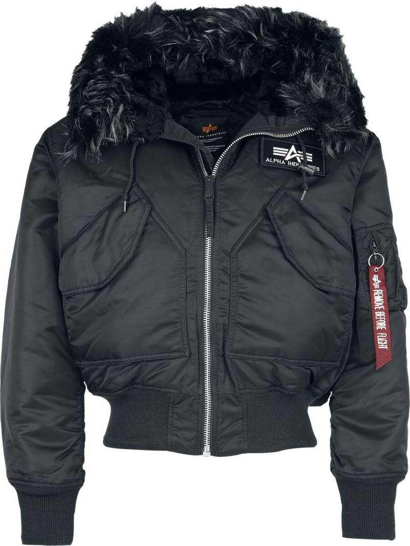 Alpha Industries Bomberjacke - 45P Hooded Custom - XL - für Männer - Größe XL - schwarz von alpha industries