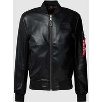 Alpha Industries Bomberjacke in Leder-Optik Modell 'MA-1' in Black, Größe XL von alpha industries