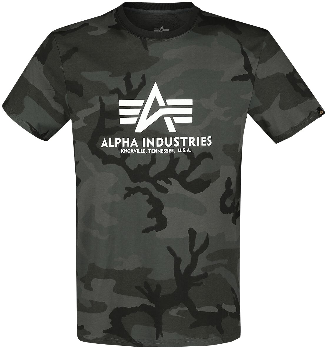 Alpha Industries - Camouflage/Flecktarn T-Shirt - Basic T - S bis XXL - für Männer - Größe M - camouflage von alpha industries