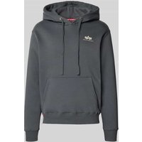 Alpha Industries Hoodie mit Logo und Känguru-Tasche in Anthrazit, Größe XXXL von alpha industries