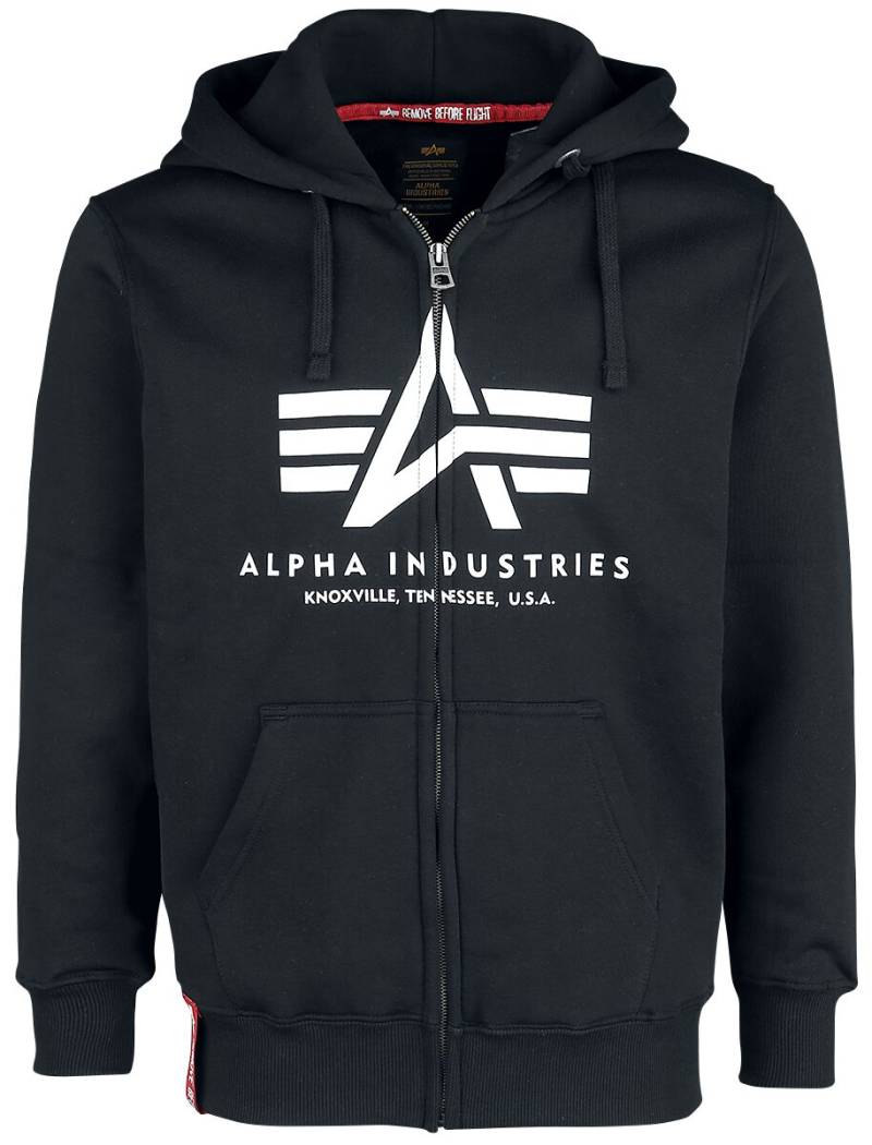 Alpha Industries Kapuzenjacke - Basic Zip Hoody - S bis XL - für Männer - Größe XL - schwarz von alpha industries