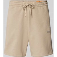 Alpha Industries Regular Fit Sweatshorts mit Label-Patch Modell 'ALPHA ESSENTIALS' in Sand, Größe L von alpha industries