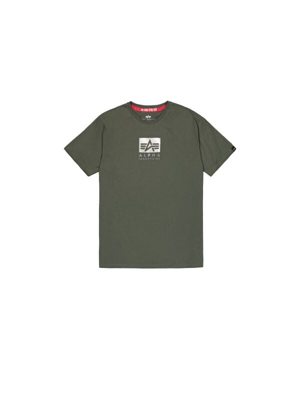 Alpha Industries Satin Logo T T-Shirt oliv in XXL von alpha industries