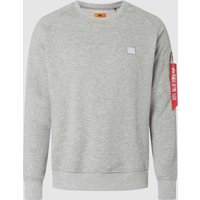 Alpha Industries Sweatshirt mit Ärmeltasche in Hellgrau Melange, Größe XL von alpha industries