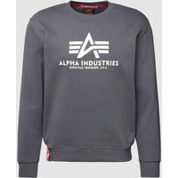 Alpha Industries 'BASIC SWEATER' mit Logo-Print in Dunkelgrau, Größe XXXL von alpha industries