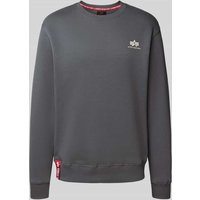 Alpha Industries Sweatshirt mit Label-Print in Dunkelgrau, Größe XXL von alpha industries