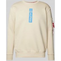 Alpha Industries Sweatshirt mit Label-Print in Offwhite, Größe L von alpha industries