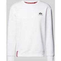 Alpha Industries Sweatshirt mit Label-Print in Weiss, Größe XXXL von alpha industries