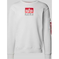 Alpha Industries Sweatshirt mit Rundhalsausschnitt in Hellgrau, Größe XXL von alpha industries