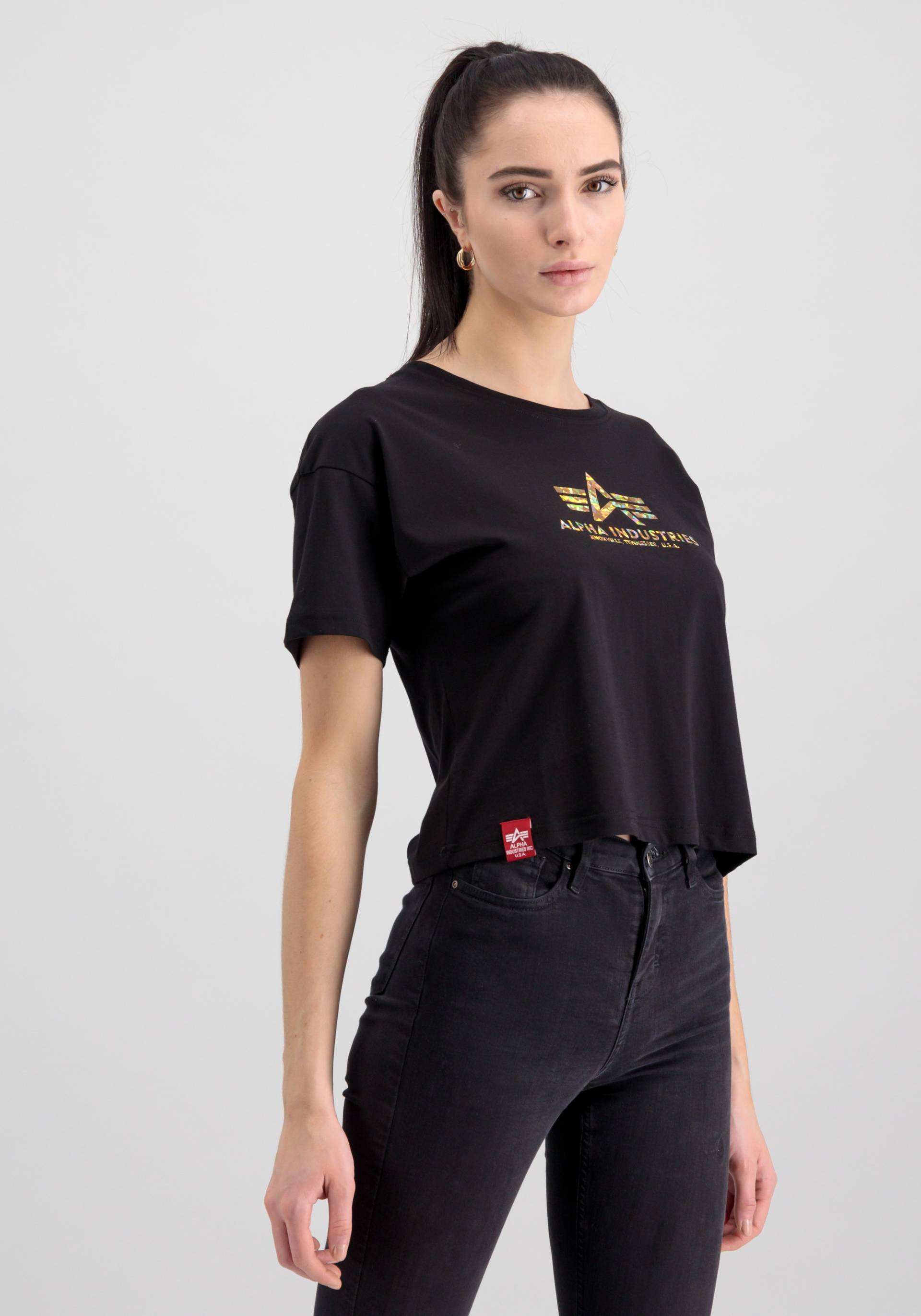 Alpha Industries T-Shirt "ALPHA INDUSTRIES Women - T-Shirts Basic T COS Hol. Print Wmn" von alpha industries