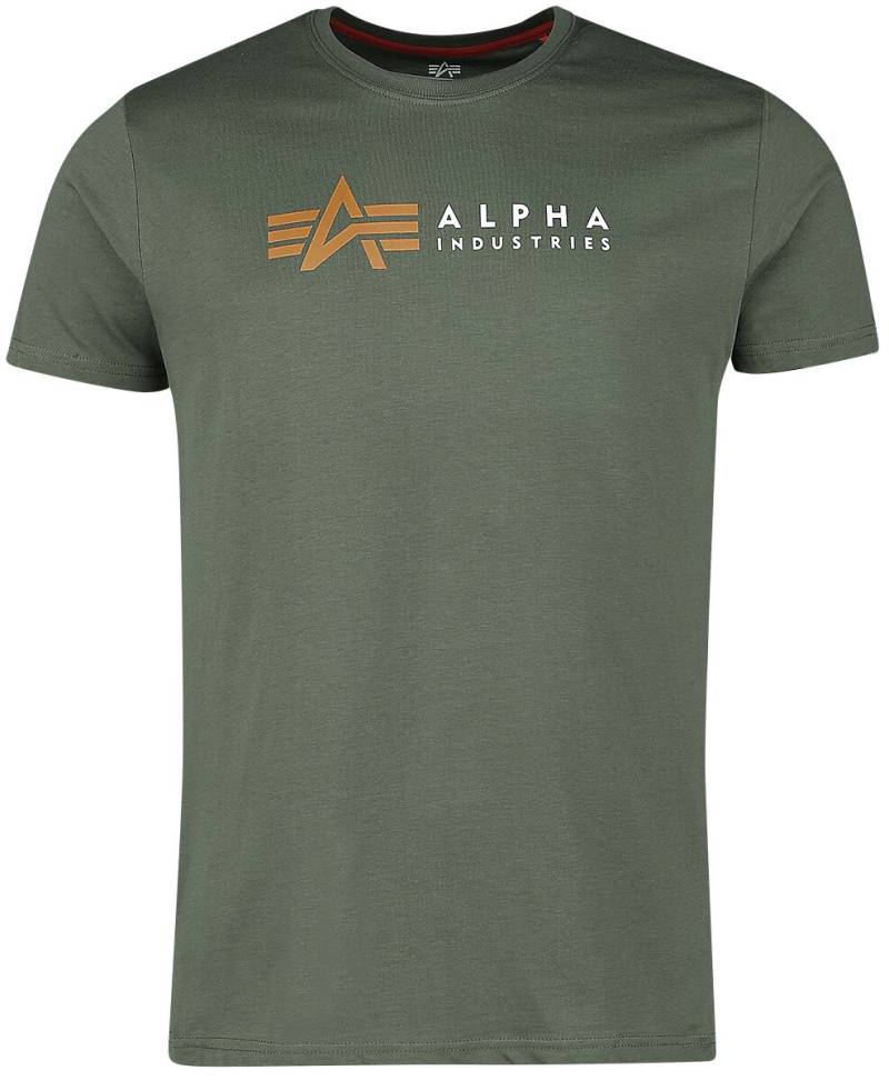 Alpha Industries T-Shirt - ALPHA LABEL T - S bis XXL - für Männer - Größe XXL - oliv von alpha industries