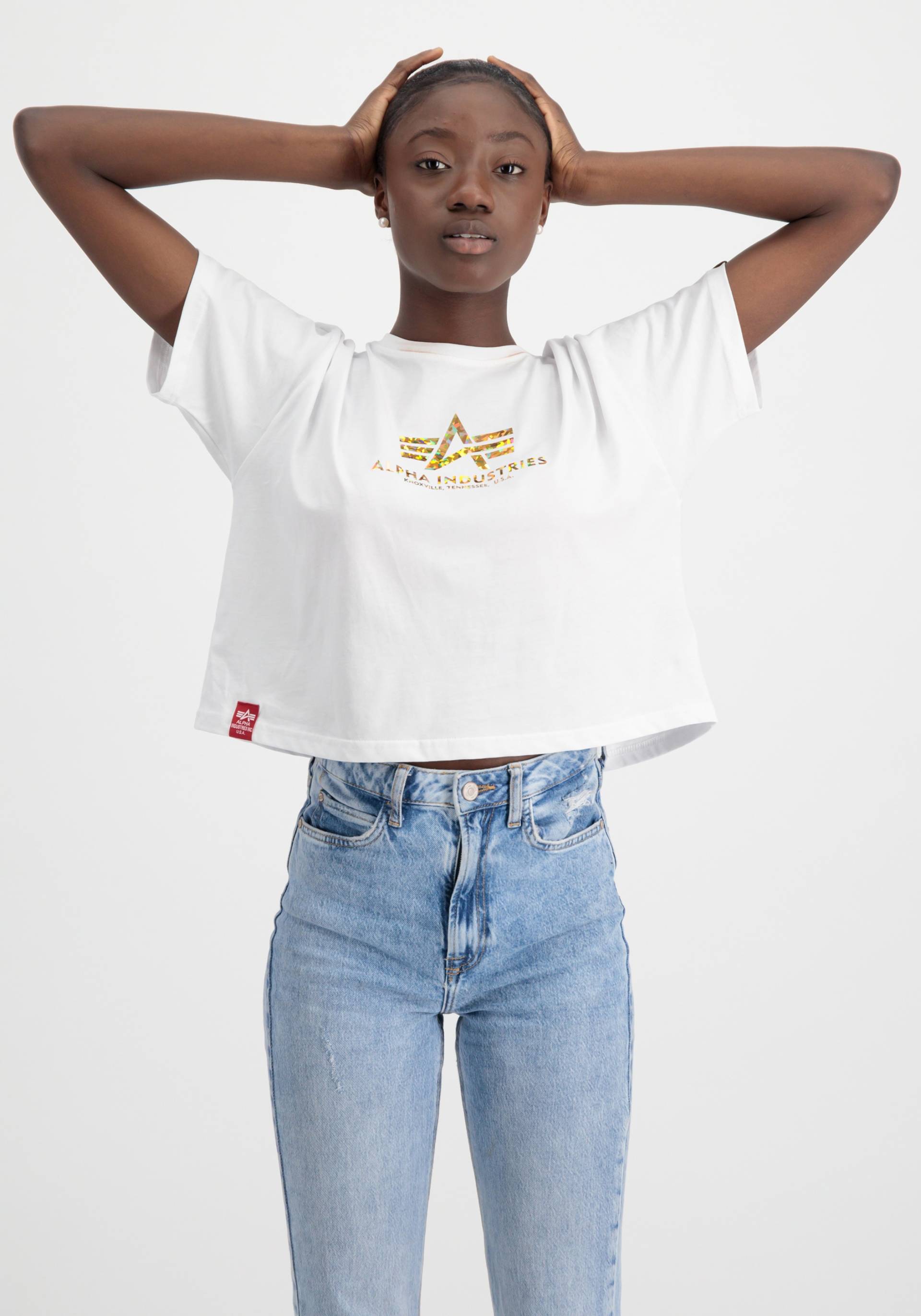 Alpha Industries T-Shirt "ALPHA INDUSTRIES Women - T-Shirts Basic T COS Hol. Print Wmn" von alpha industries