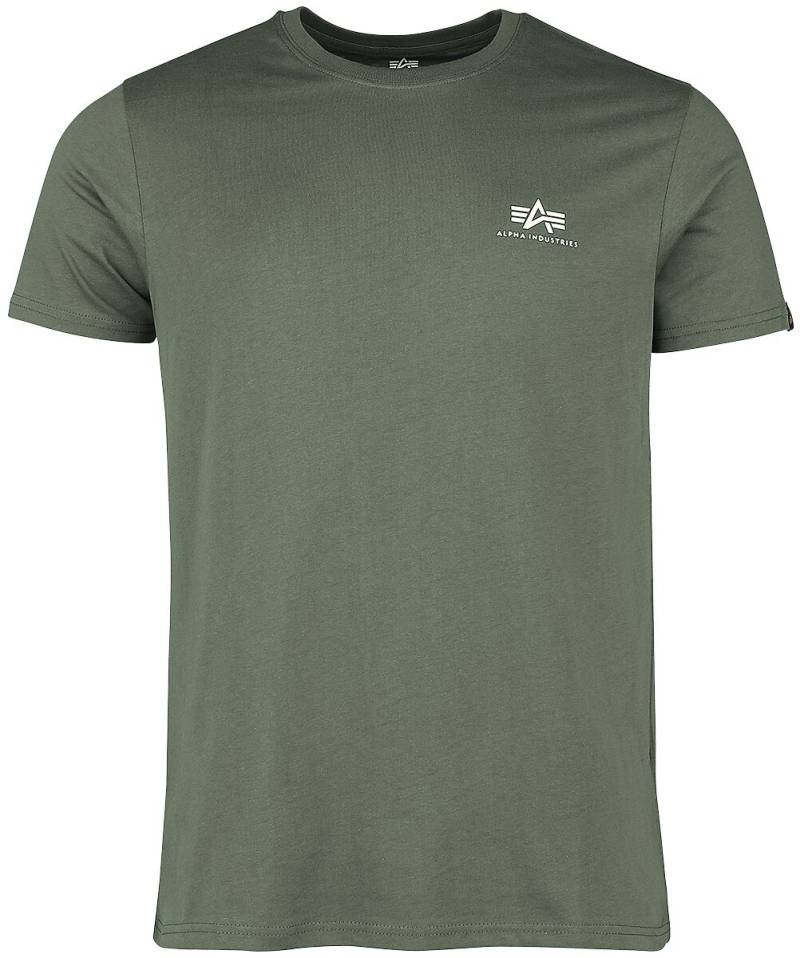 Alpha Industries T-Shirt - Basic T Small Logo - S bis XXL - für Männer - Größe XXL - grün von alpha industries