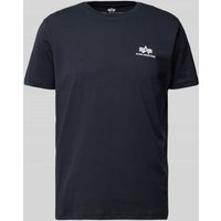 Alpha Industries T-Shirt mit Label-Print Modell 'BASIC' in Dunkelblau, Größe L von alpha industries