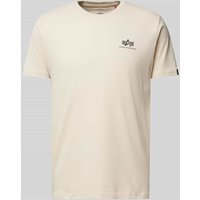 Alpha Industries T-Shirt mit Label-Print Modell 'BASIC' in Offwhite, Größe S von alpha industries