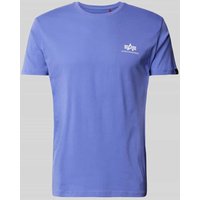 Alpha Industries T-Shirt mit Label-Print Modell 'BASIC' in Violett, Größe S von alpha industries