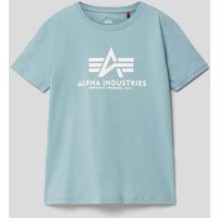Alpha Industries T-Shirt mit Label-Print Modell 'Basic' in Bleu, Größe 140 von alpha industries