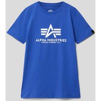 Alpha Industries T-Shirt mit Label-Print Modell 'Basic' in Royal, Größe 140 von alpha industries