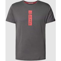 Alpha Industries T-Shirt mit Label-Print in Dunkelgrau, Größe XXL von alpha industries