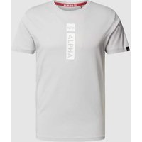Alpha Industries T-Shirt mit Label-Print in Hellgrau, Größe XL von alpha industries