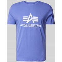 Alpha Industries T-Shirt mit Label-Print in Violett, Größe XXL von alpha industries