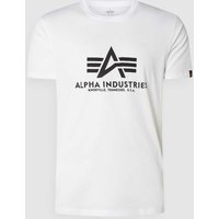 Alpha Industries T-Shirt mit Logo-Print in Weiss, Größe XXXL von alpha industries