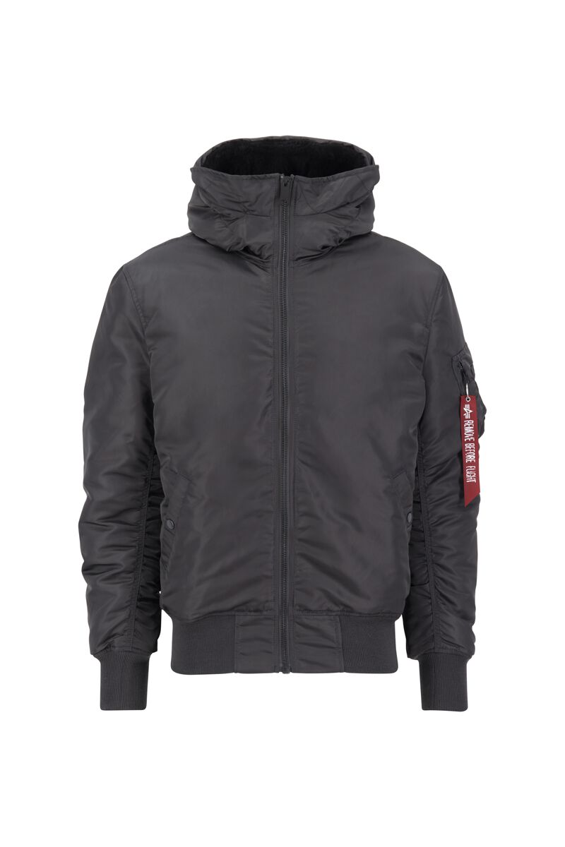 Alpha Industries Winterjacke - MA-1 Hooded - S bis XXL - für Männer - Größe M - dunkelgrau von alpha industries