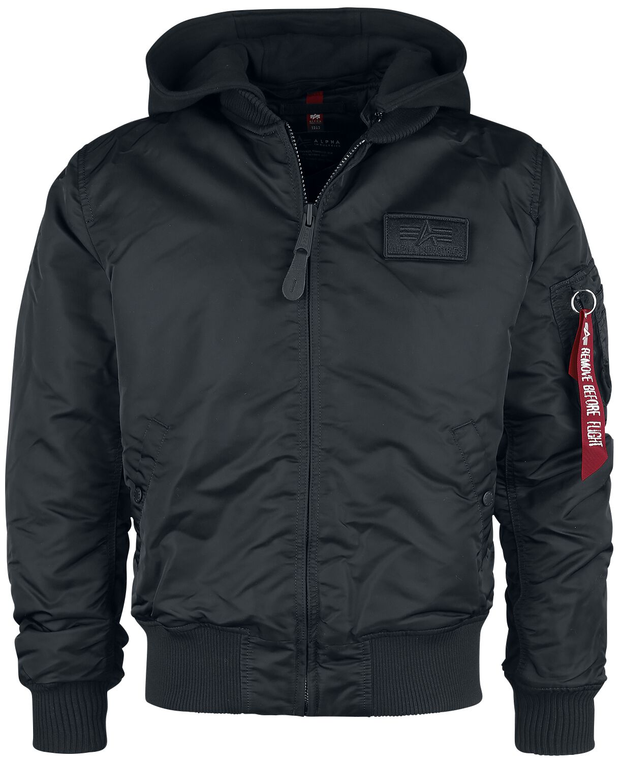 Alpha Industries Winterjacke - MA-1 ZH Back Print - S bis XL - für Männer - Größe S - schwarz/weiß von alpha industries