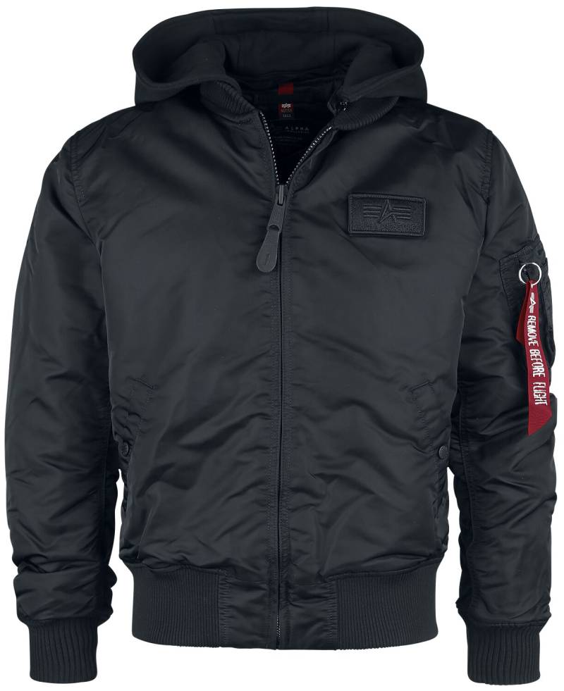 Alpha Industries Winterjacke - MA-1 ZH Back Print - S bis XL - für Männer - Größe S - schwarz/weiß von alpha industries