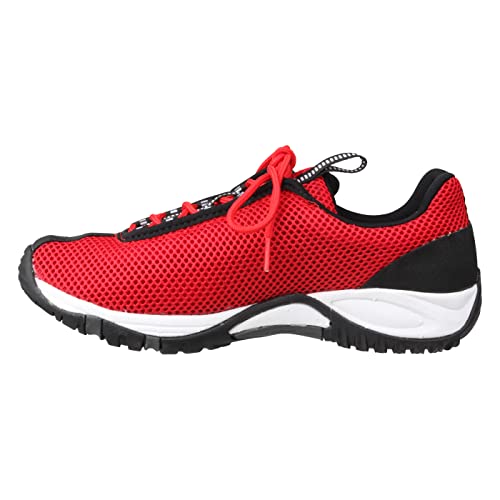 Alpina Damen und Herren Outdoor Schuh Charlie, Trekking Schnürer in der Bequemschuhweite H, Wechselfußbett, Größe 36-48, sportlich, bequem, leicht, trittfest, Obermaterial Synthetik/Mesh 43 rot von Alpina