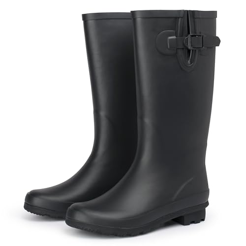 Alpine Swiss Reya Damen Regenstiefel, Schwarz, 39.5 EU von alpine swiss