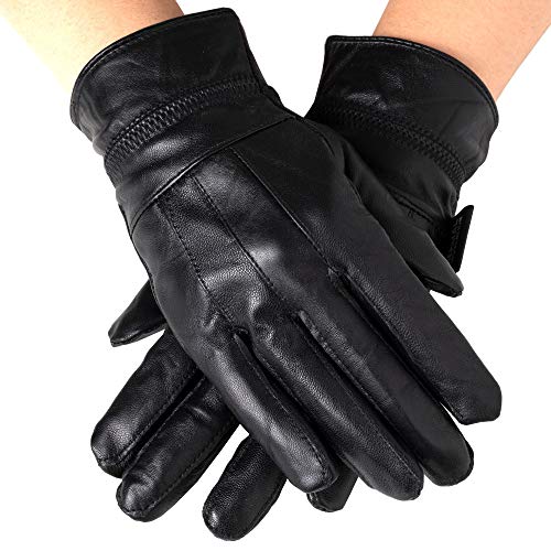 alpine swiss Damen Touchscreen Handschuhe Leder Handy SMS Handschuh Thermal Warm BLK L von alpine swiss