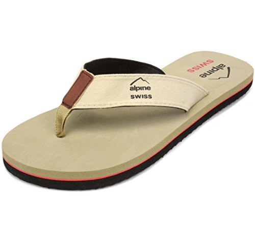 alpine swiss Herren Flip Flops Strandsandalen EVA Sohle Komfort Tangas Tan 10 M US von alpine swiss