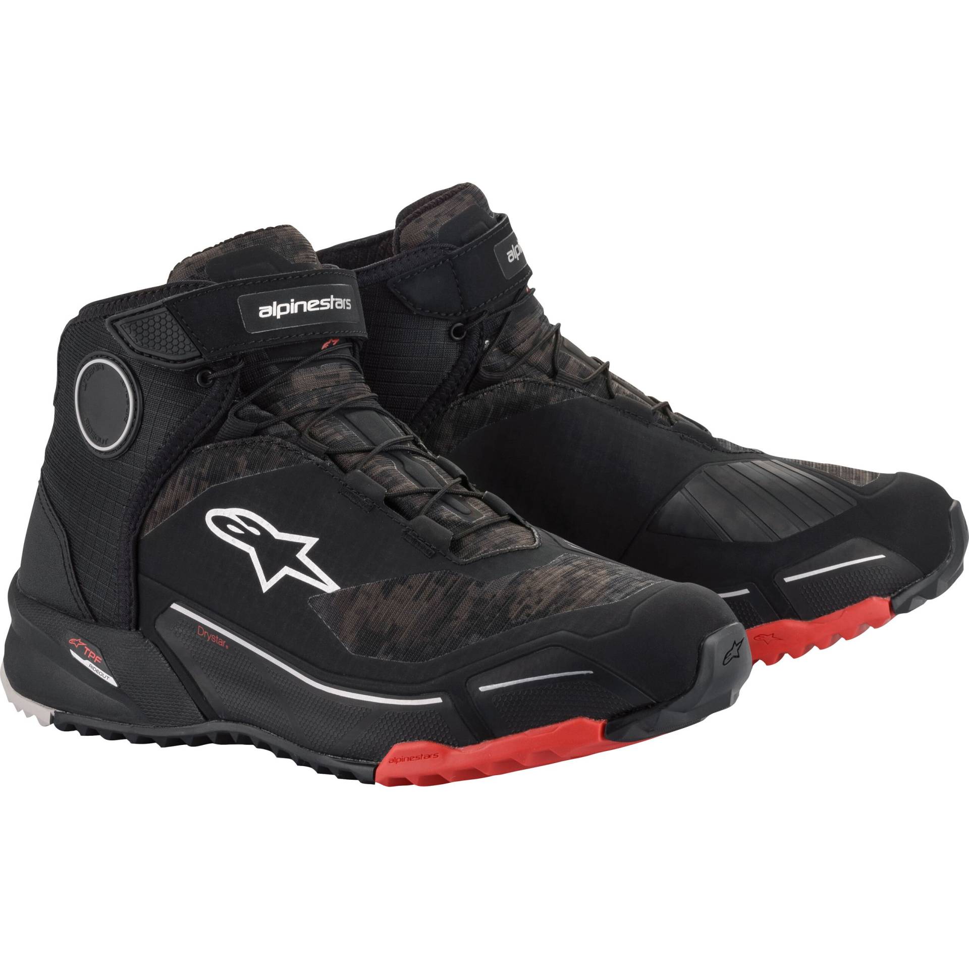 Alpinestars CR-X Drystar Riding Schuh schwarz/camo rot 10,5 Herren von alpinestars