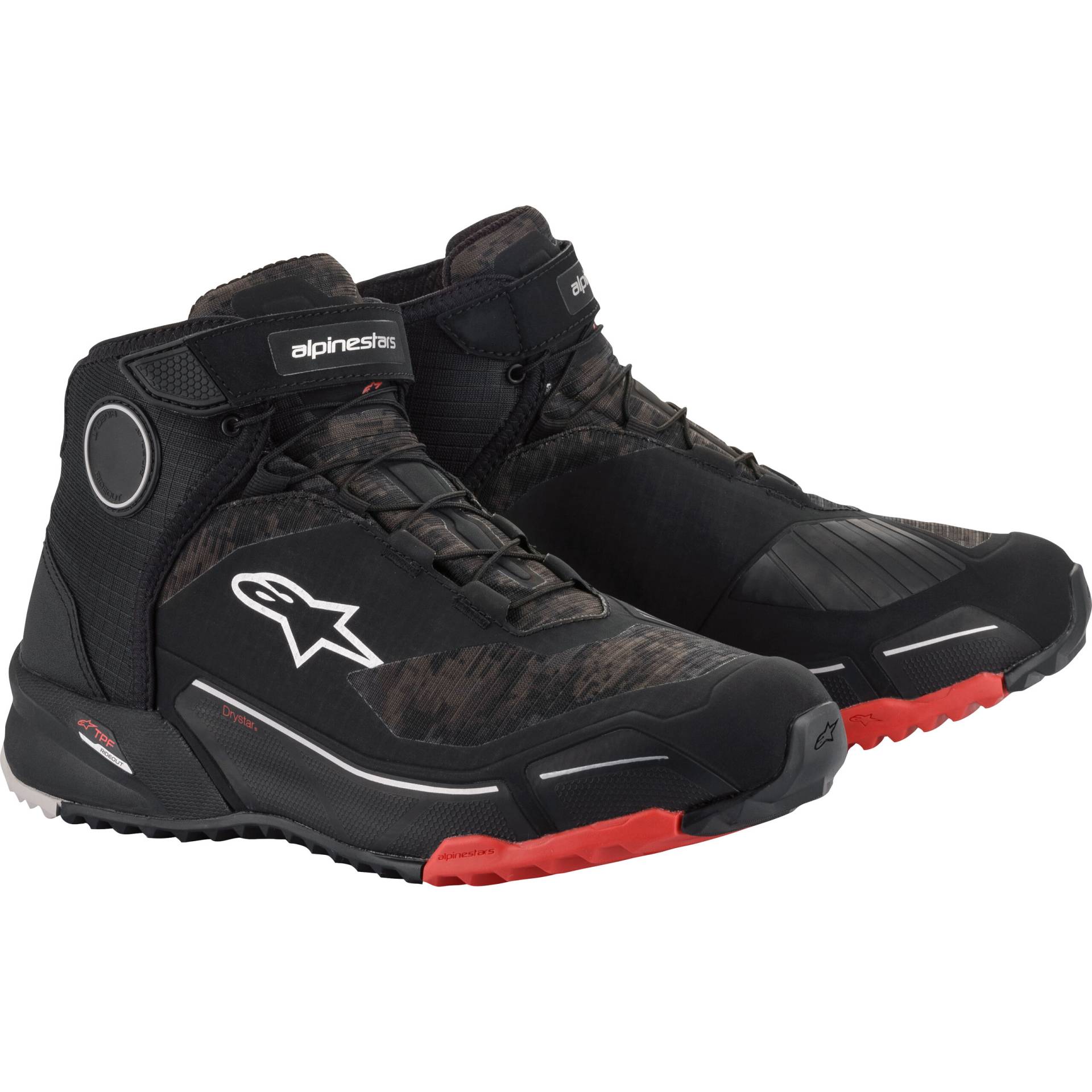 Alpinestars CR-X Drystar Riding Schuh schwarz/camo rot 10 Herren von alpinestars