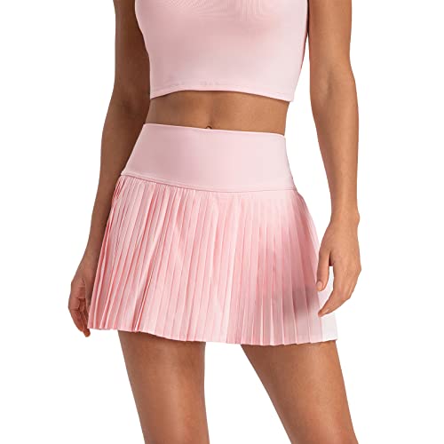 altiland Womens' Cool Feeling Pleated Tennis Athletic Running Mini Skirts with Shorts 3" (Rose Pink, S) von altiland
