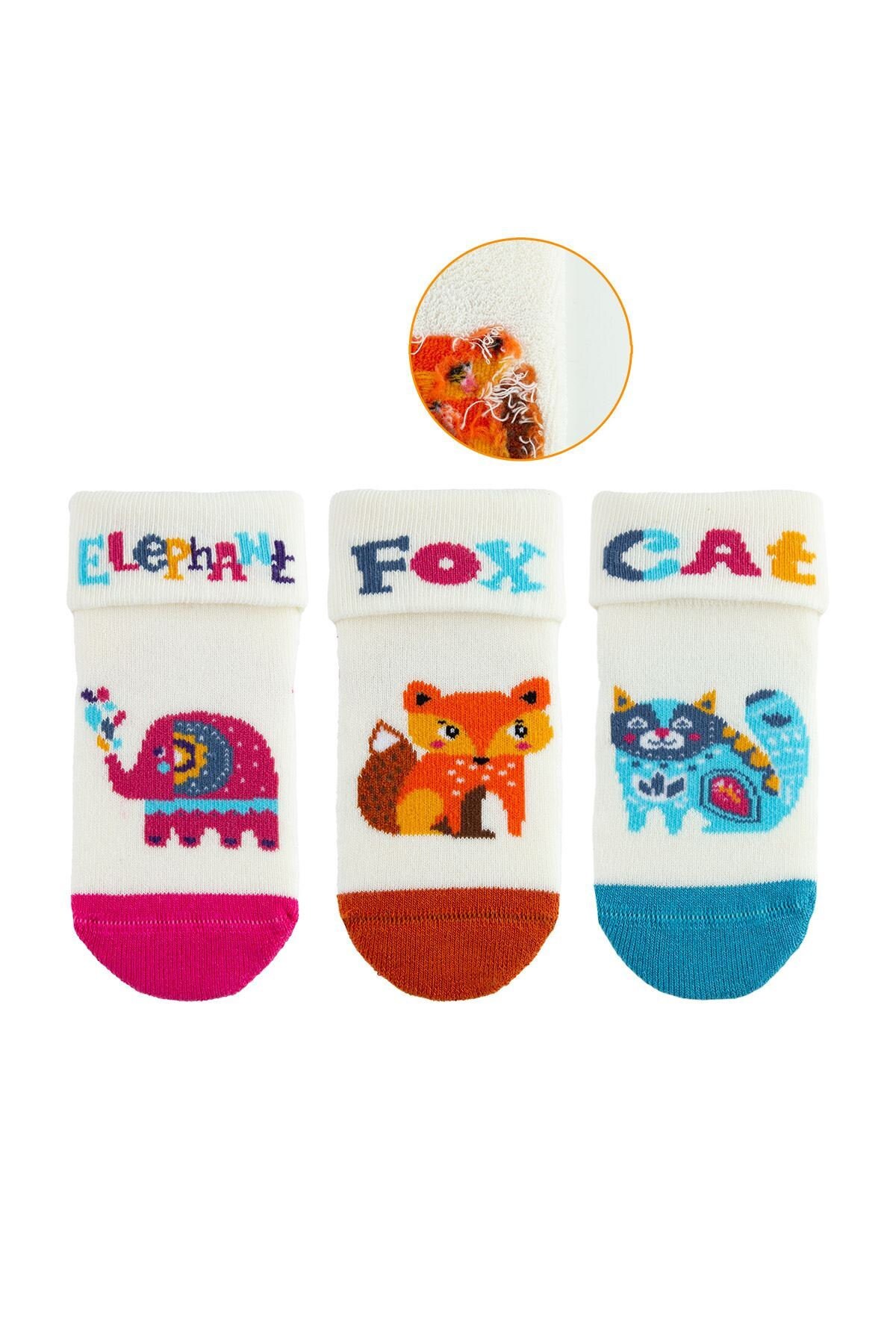 Babysocken - Bunte Tiere Abs Stoppersocken Antirutsch Wintersocken Frotteesocken von altisocks