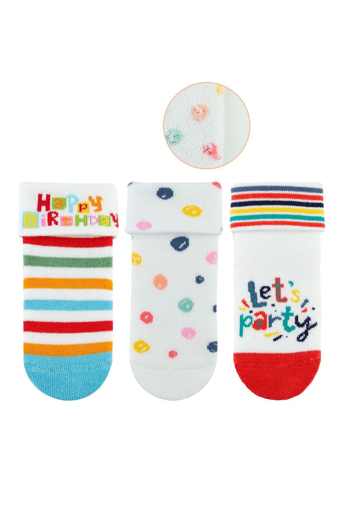 Babysocken - Geburtstag Party Bunt Abs Stoppersocken Antirutsch Wintersocken Frotteesocken von altisocks