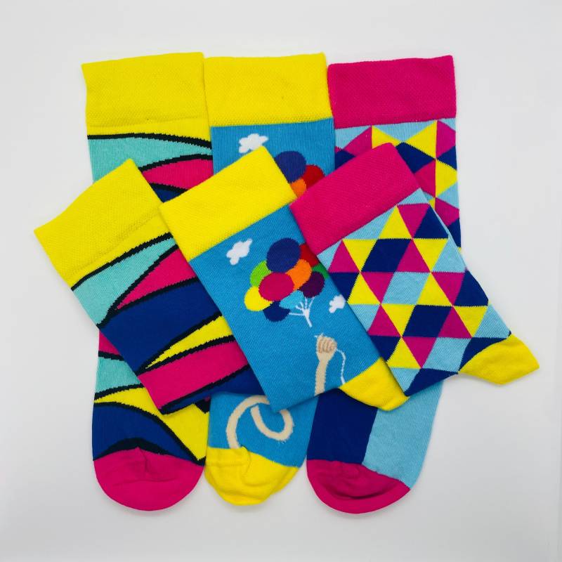 Bunte Socken - Colourful Summer Luftballon Muster Fun Socks Happy Balloon von altisocks