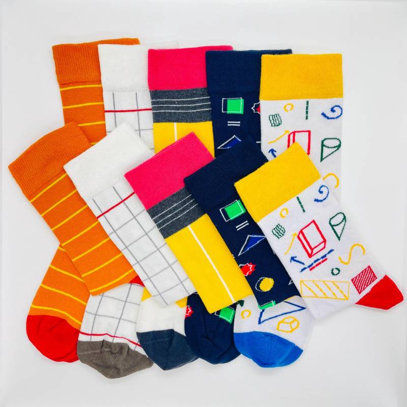Bunte Socken - Freizeitsocken Lehrer Unisex Deutsch Geometrie Mathematik Physik Schule von altisocks