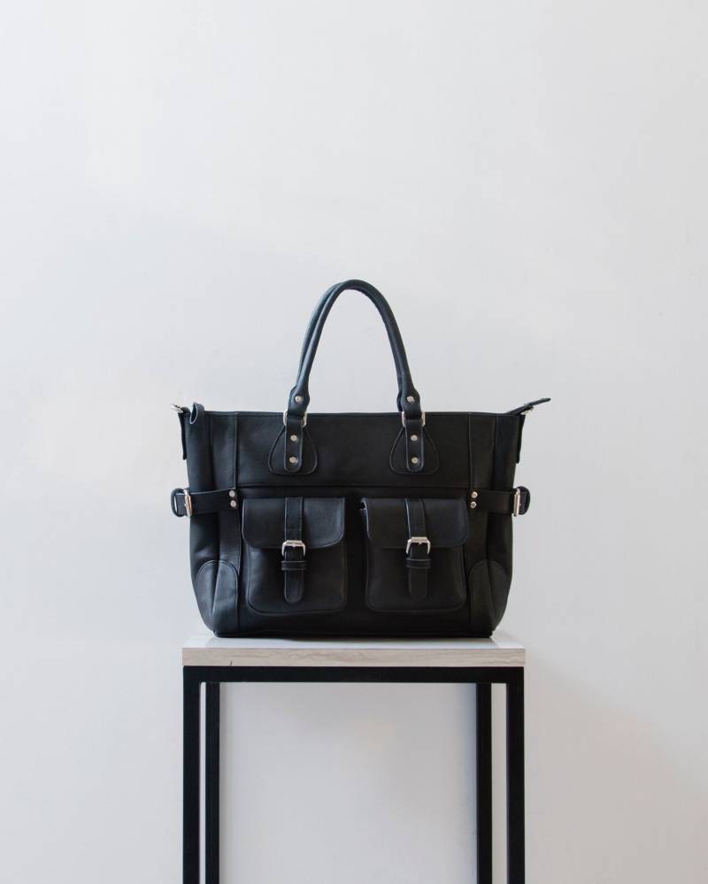 Diana - Ledertasche Mit Taschen, Schwarze Leder Wickeltasche, Einkaufstasche, Ledertasche Für Lehrer, Echtleder Tasche Diana - Ledertasche Mit Taschen, Schwarze Leder Wickeltasche, Einkaufstasche, Ledertasche Für Lehrer, Echtleder Tasche von alusIndonesia