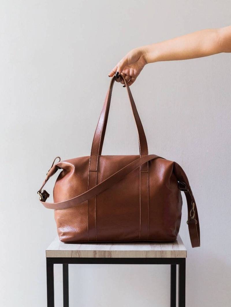 Rai - Tobacco Weekender Tasche, Leder Seesack, Hobo Reisetasche, Damen Ledertasche, Boho Tasche Rai - Tobacco Weekender Tasche, Leder Seesack, Hobo Reisetasche, Damen Ledertasche, Boho Tasche von alusIndonesia