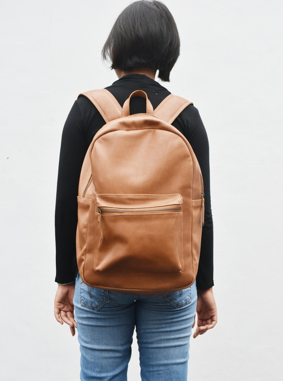 Sokola - Leder Rucksack, Ledertasche, Rucksack Damen, Laptoptasche Schule, Laptop College Tasche Damen von alusIndonesia