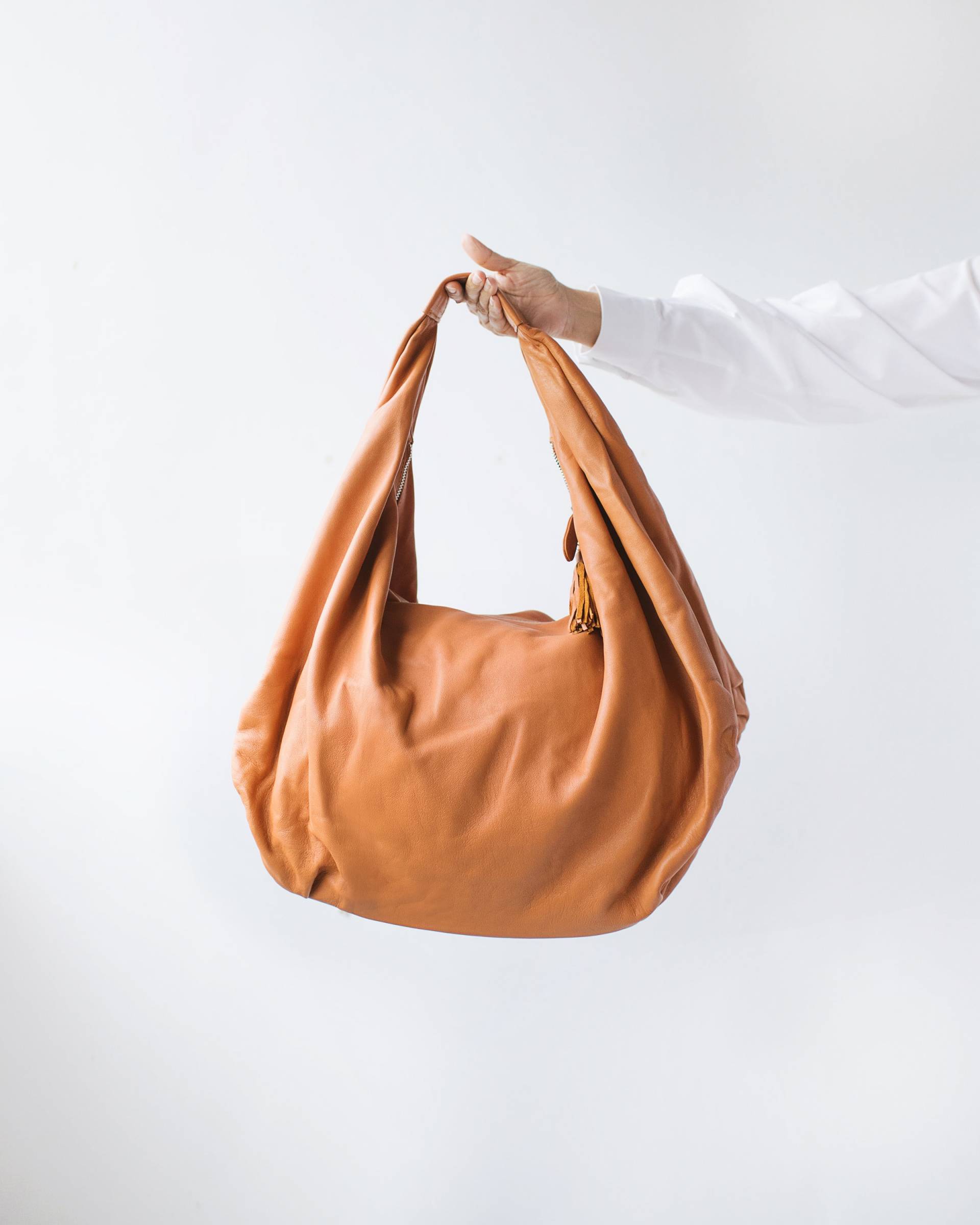 Tan - Große Hobo Bag, Weiche Leder Bag, Bag Aus Weichem Lammfell, Large, Schultertasche, Echtem Tan - Große Hobo Bag, Weiche Leder Bag, Bag Aus Weichem Lammfell, Large, Schultertasche, Echtem von alusIndonesia