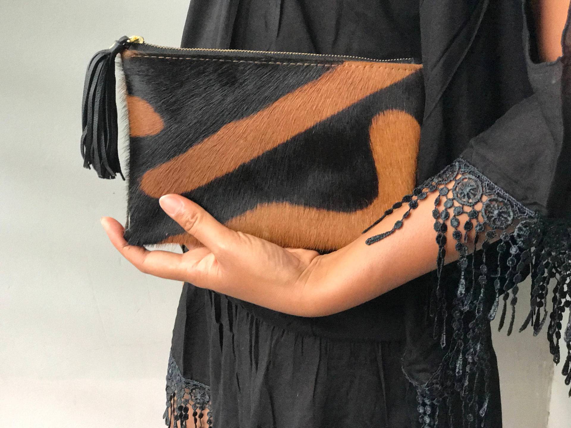 Wallet Größe Flache Zebra Clutch, Animal Print Geldbörse, Leder Echtes Wallet Größe Flache Zebra Clutch, Animal Print Geldbörse, Leder Echtes von alusIndonesia