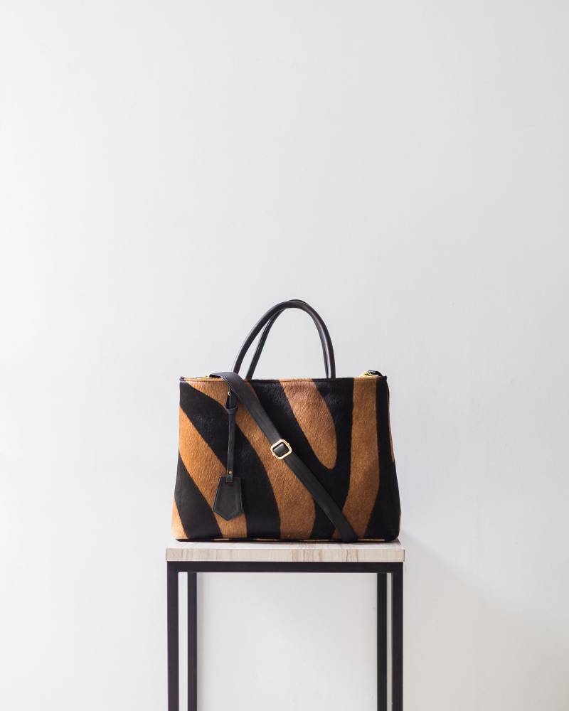 Zebra - Kalbshaar Handtasche, Zebra Tragetasche, Tote Bag Mit Tiermotiv, Handtasche Damentasche, Braun-Schwarz Zebra - Kalbshaar Handtasche, Zebra Tragetasche, Tote Bag Mit Tiermotiv, Handtasche Damentasche, Braun-Schwarz von alusIndonesia