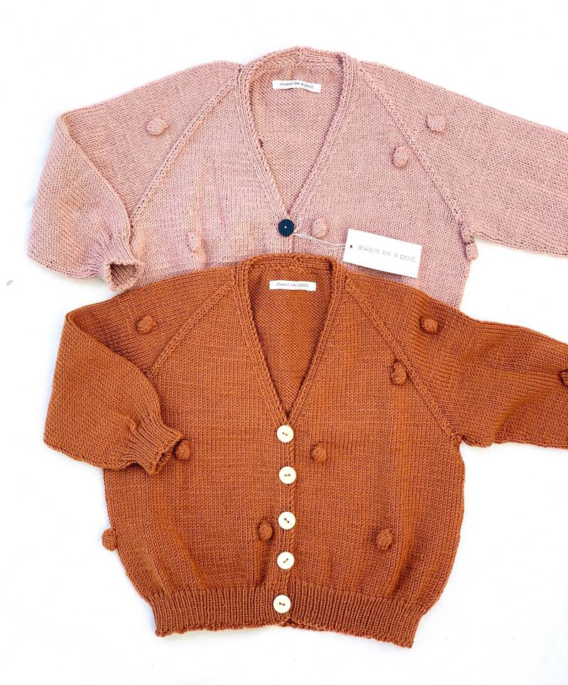 Oversized Popcorn Cardigan 86-140 Pure Wool von alwaysbeapoet